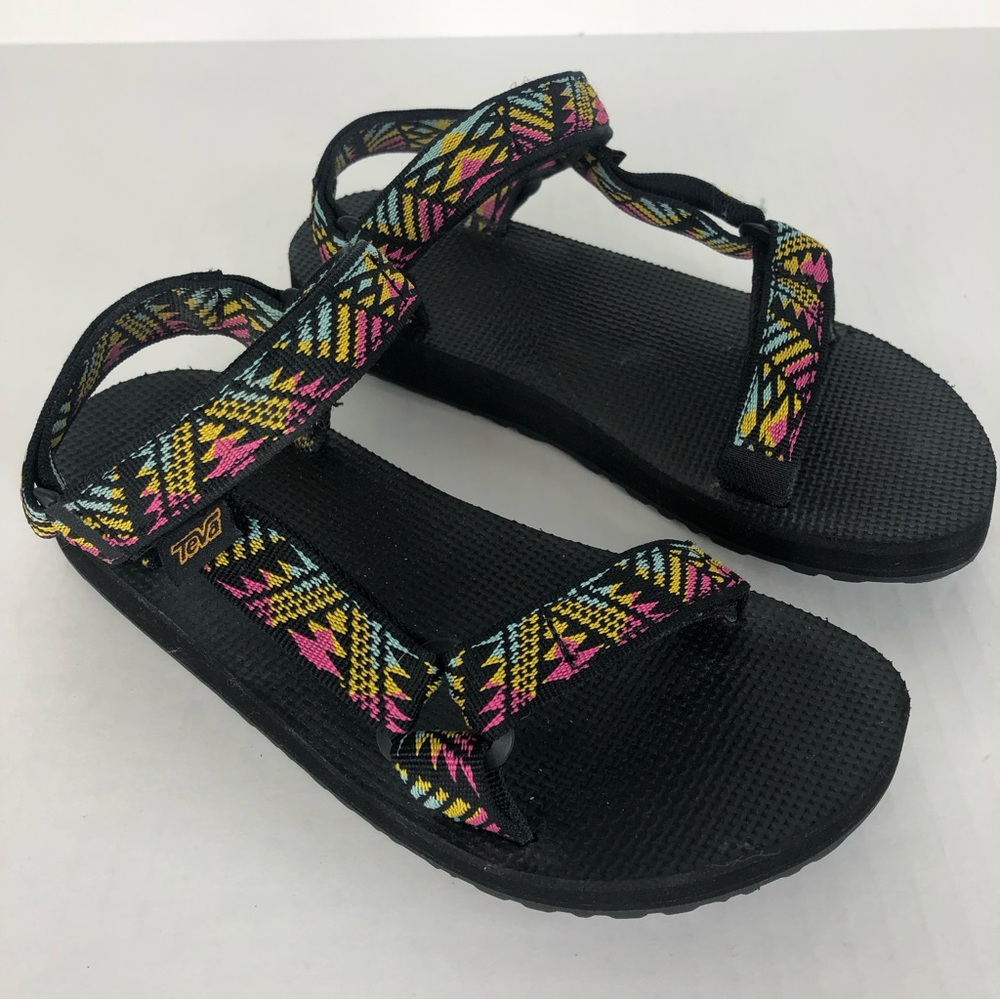 TEVA Original Universal Sandal Boomerang Pink Lemonade Pattern Child’s Size 3